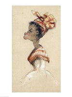 Black Woman Wearing a Headscarf, 1857 by Claude Monet, 1857 - various sizes