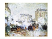 Exterior of the Gare Saint-Lazare, Arrival of a Train Fine Art Print