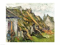 Thatched Cottages in Chaponval Fine Art Print