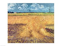 Wheatfield with Sheaves, 1888 - wheat pile Fine Art Print