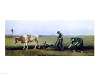 Labourer and Peasant Planting Potatoes, 1884 Fine Art Print