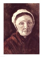 Head of an old woman in a Scheveninger Cap Fine Art Print