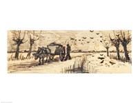 Ox-Cart in the Snow Fine Art Print