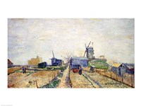 Vegetable Gardens and the Moulin de Blute-Fin on Montmartre, 1887 Fine Art Print
