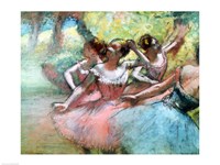 Four ballerinas on the stage Fine Art Print