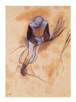 Jockey flexed forward standing in the saddle by Edgar Degas - various sizes