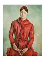 Portrait of Madame Cezanne in a Red Dress Fine Art Print