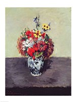 Flowers in a Delft vase Fine Art Print