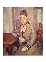 Madame Cezanne Leaning on a Table Fine Art Print