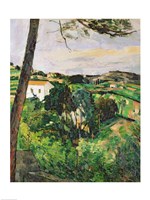 Landscape with red roof or The pine at the Estaque, 1875-76 Fine Art Print