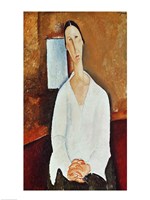 Madame Zborowska with Clasped Hands, c.1917 Fine Art Print