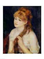 Young Woman Braiding her Hair, 1876 Fine Art Print