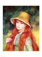 Young girl in a straw hat, 1884 Fine Art Print