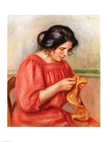 Gabrielle darning, 1908 Fine Art Print