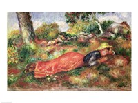 Young Girl Sleeping on the Grass Fine Art Print