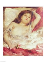 Semi-Nude Woman in Bed: The Rose, before 1872 Fine Art Print