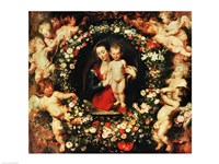 Virgin with a Garland of Flowers, c.1618-20 Fine Art Print
