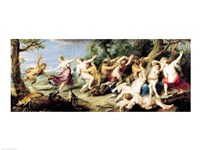 Diana and her Nymphs Surprised by Fauns, 1638-40 Fine Art Print