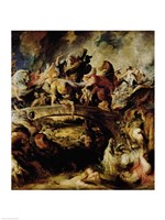 Battle of the Amazons and Greeks Fine Art Print