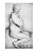 Young nude woman seated Fine Art Print