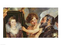 The Medici Cycle: Henri IV  Receiving the Portrait of Marie de Medici detail Fine Art Print