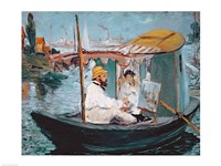 Monet in his Floating Studio, 1874 Fine Art Print