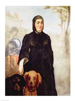 Woman With Dogs, 1858 Fine Art Print