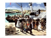 The Departure of the Folkestone Ferry from Boulogne, 1869 Fine Art Print