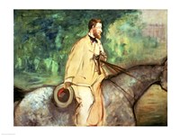 Portrait of Gillaudin on a horse Fine Art Print
