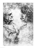 Study of a 'nutcracker' man and beautiful youth, c.1500 Fine Art Print