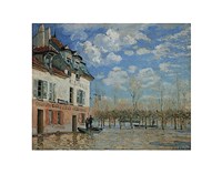 A Boat During the Flood at Port Marly, 1876 by Alfred Sisley, 1876 - 14" x 11"