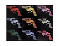 Gun (many/rainbow), 1982 by Andy Warhol, 1982 - 14" x 11"