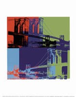 Brooklyn Bridge, 1983 (orange, blue, lime) Fine Art Print