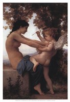 Girl Defending Herself Against Love by William Adolphe Bouguereau - 13" x 19"