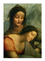 Detail of the Virgin and St. Anne from The Virgin and Child with St. Anne Fine Art Print