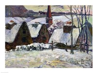 Breton village under snow, 1894 Fine Art Print