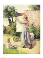 Woman Hanging up the Washing, 1887 Fine Art Print