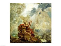 Ossian Conjures Up the Spirits with His Harp on the Banks of the River of Lora Fine Art Print