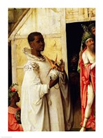 The Adoration of the Magi: detail of King Balthazar from the central panel of the triptych, 1510 Fine Art Print