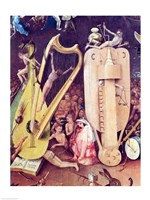 The Garden of Earthly Delights: Hell, detail of musical instuments from the right wing of the triptych, c.1500 Fine Art Print