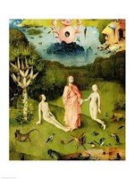 The Garden of Earthly Delights: The Garden of Eden, left wing of triptych, c.1500 Fine Art Print