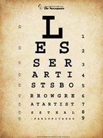 Picasso Eye Chart Framed Print