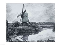 A mill on the banks of the River Stour Fine Art Print