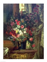 Vase of Flowers on a Console Fine Art Print