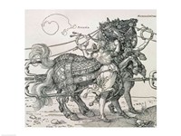 Triumphal Chariot of Emperor Maximilian I of Germany: detail of the horse teams Fine Art Print