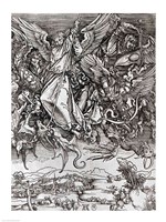 St. Michael and the Dragon, from a Latin edition, 1511 Fine Art Print