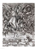 St. Michael and the Dragon, from a Latin edition, 1511 Framed Print