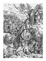 Scene from the Apocalypse, The angel holding the keys of the abyss and a big chain Fine Art Print