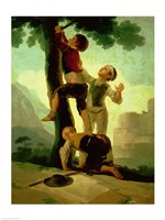 Boys Climbing a Tree Fine Art Print
