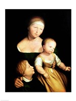 The Artist's Wife and Children, 1528 by Hans Holbein The Younger, 1528 - various sizes